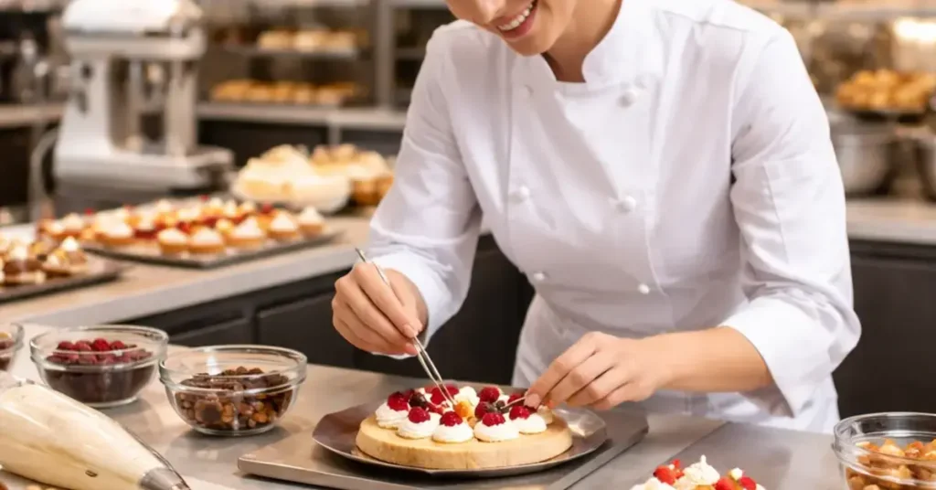 day in the life of a pastry chef, luxury dessert kitchen, behind the scenes pastry chef, day in the life pastry chef