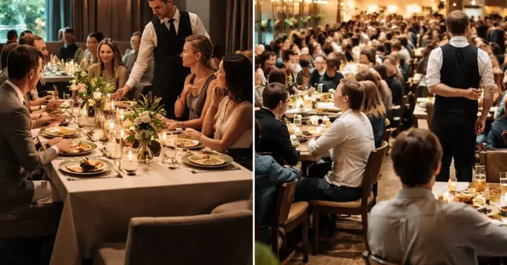 private dining room vs main dining hall, private dining room, main dining hall, exclusivity dining experience