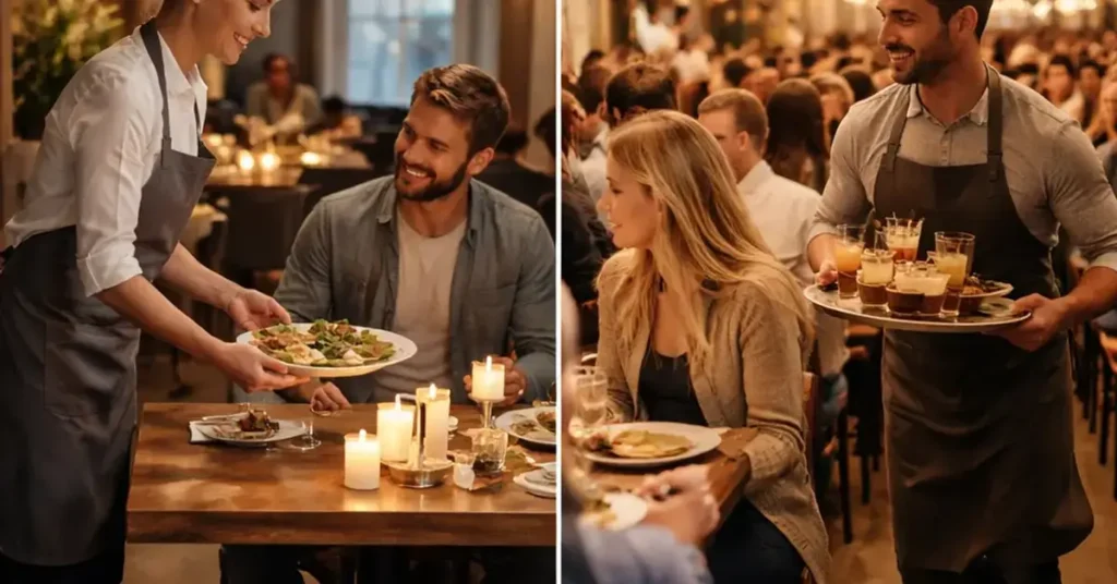 Weekday vs. Weekend Service, weekend service consistency, busy nights, quiet nights
